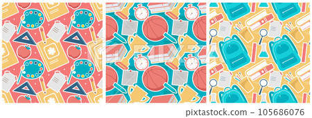 Set of Happy Teacher Seamless Pattern Design Educational Style Elements in Template Hand Drawn Cartoon Flat Illustration Set of Happy Teacher Seamless Pattern Design Educational Style Elements in Template Hand Drawn Cartoon Flat Illustration 105686076