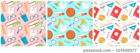 Set of Happy Teacher Seamless Pattern Design Educational Style Elements in Template Hand Drawn Cartoon Flat Illustration Set of Happy Teacher Seamless Pattern Design Educational Style Elements in Template Hand Drawn Cartoon Flat Illustration 105686077