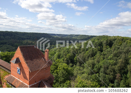 Turaida medieval castle in Turaida, built in the 13th century in the Vidzeme region Turaida medieval castle in Turaida, built in the 13th century in the Vidzeme region 105688262