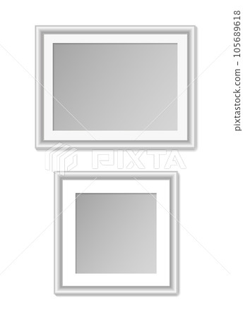 Vector set of white picture frame template for A4 size or square image isolated on white background Vector set of white picture frame template for A4 size or square image isolated on white background 105689618