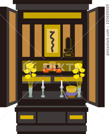 Funeral-related illustrations_Buddhist altar. Funeral-related illustrations_Buddhist altar. 105689989