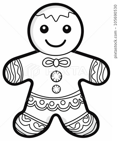 薑餅人著色書 AI 圖像 105690530