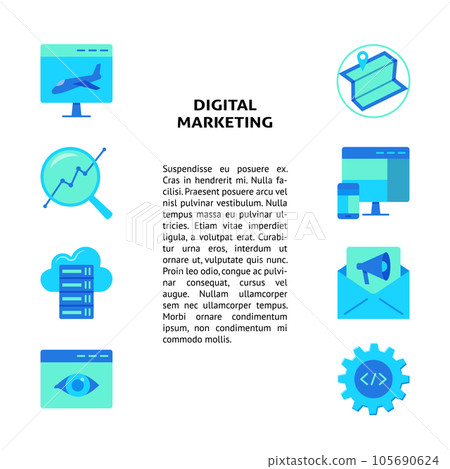Digital marketing concept banner with place for text 105690624