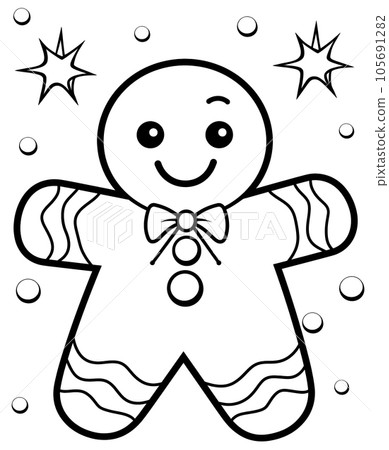 薑餅人著色書 AI 圖像 105691282