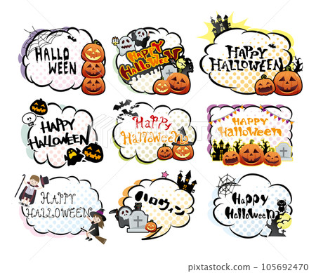 Autumn cute Halloween illustration material collection 105692470