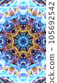 Geometric pattern like a kaleidoscope _ back material 105692542