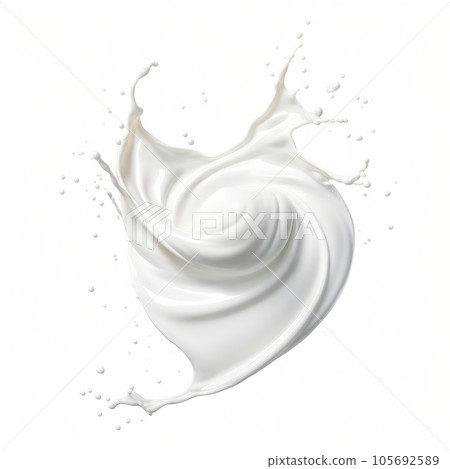 Milk or white liquid splash isolated on white background 105692589