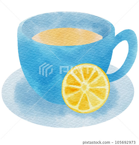 cup of tea with lemon  slices 105692973