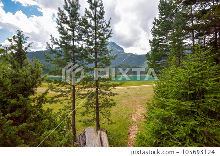 Black Lake (Crno Jezero) in Durmitor Nacional Park. Zabljak location, Montenegro Black Lake (Crno Jezero) in Durmitor Nacional Park. Zabljak location, Montenegro 105693124