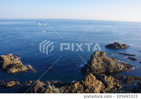 Anan City, Tokushima Prefecture, overlooking the Pacific Ocean from Gamoda Cape Anan City, Tokushima Prefecture, overlooking the Pacific Ocean from Gamoda Cape 105693323