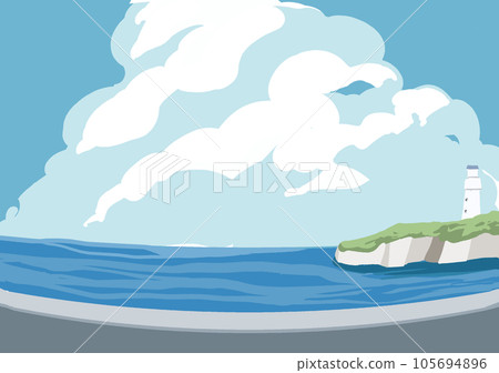Summer sea and cloud cover 105694896