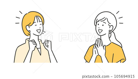Illustration of a working woman/housewife who is happy with a smile Illustration of a working woman/housewife who is happy with a smile 105694915