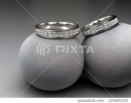 Realistic two wedding rings veil: extreme sharp 105695100