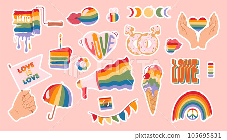 Set of LGBTQ community symbols Set of LGBTQ community symbols 105695831
