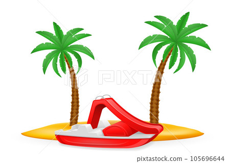 pedal boat bike for walking on the water vector illustration pedal boat bike for walking on the water vector illustration 105696644