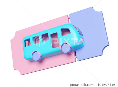 3d bus ticket, travel service, planning traveler tourism isolated. 3d render illustration 105697136