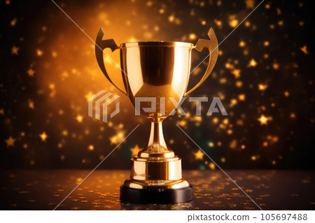 Champion golden trophy on blurred background. Concept of success and achievement. Generative AI Champion golden trophy on blurred background. Concept of success and achievement. Generative AI 105697488
