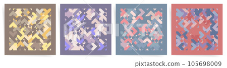 Abstract Ethnic Geometric Backgrounds. Creative Flat Vector Set 105698009