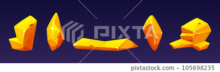 Cartoon set of gold nuggets isolated on background Cartoon set of gold nuggets isolated on background 105698235