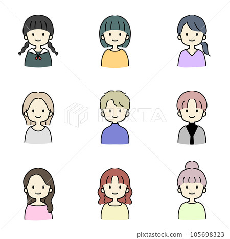girl simple illustration icon 105698323