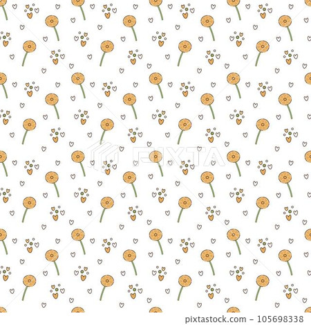 Pattern with lollipop. Cute seamless doodle pattern with orange shaped lollipop. Pattern with lollipop. Cute seamless doodle pattern with orange shaped lollipop. 105698338