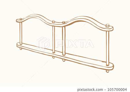 Vector drawing. Old wooden yoke 105700004