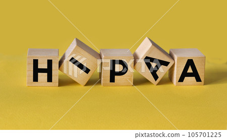 HIPAA, Health Insurance Portability and Accountability Act of 1996 symbol. Words 'HIPAA,  105701225