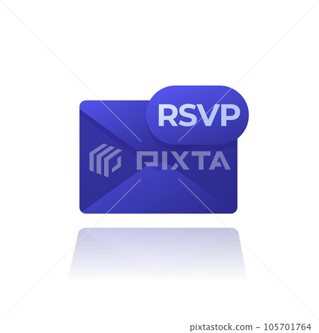 RSVP icon on white, vector design 105701764