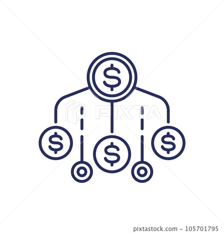 Financial assets, income sources line icon 105701795