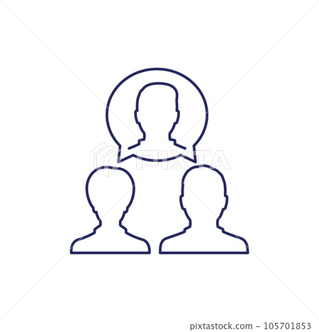mediator line icon with man and woman mediator line icon with man and woman 105701853