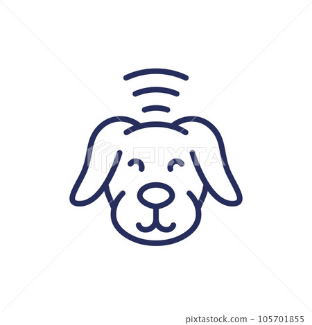 dog with microchip line icon dog with microchip line icon 105701855
