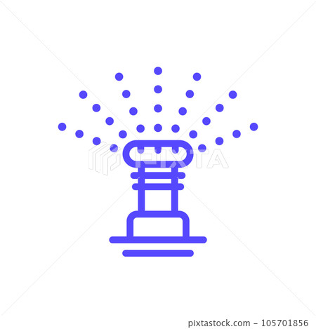 water sprinkler line icon, irrigation system water sprinkler line icon, irrigation system 105701856