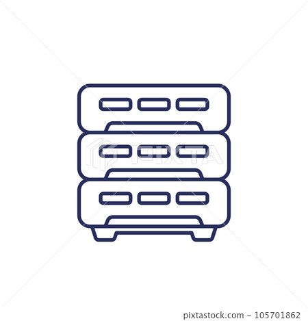 cryptocurrency miner line icon on white 105701862