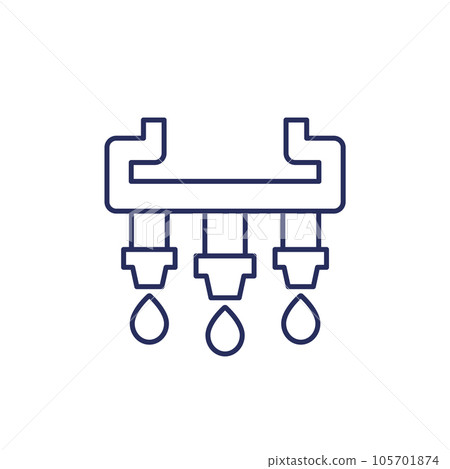 irrigation system, sprinklers line icon 105701874