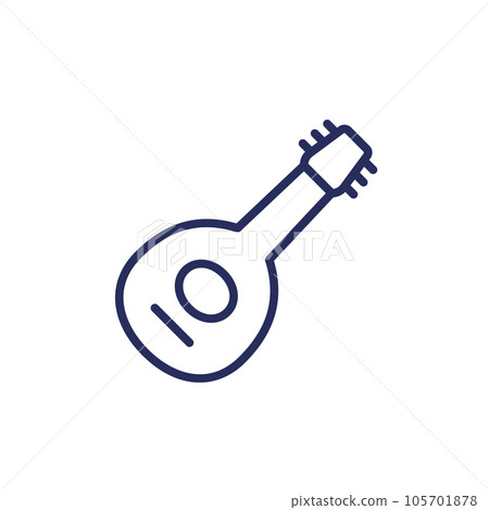 lute line icon on white 105701878