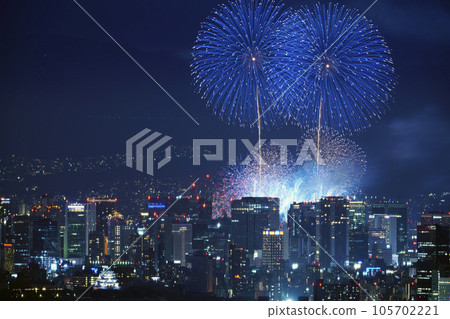從展望台看到浪速淀川煙火和大阪城 105702221