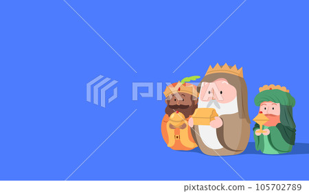 Three wise men presenting gifts Three wise men presenting gifts 105702789