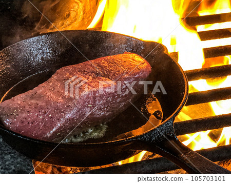 Roast beef at camp Roast beef at camp 105703101