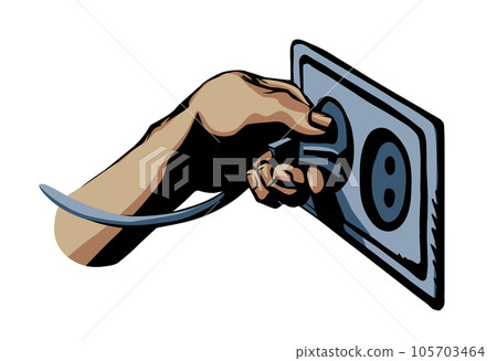 Vector drawing. Plug for electrical outlet 105703464