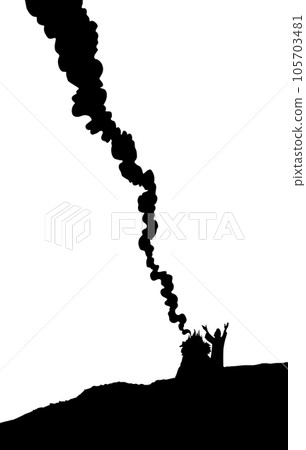 Vector drawing. Noah Offers a Sacrifice to God 105703481