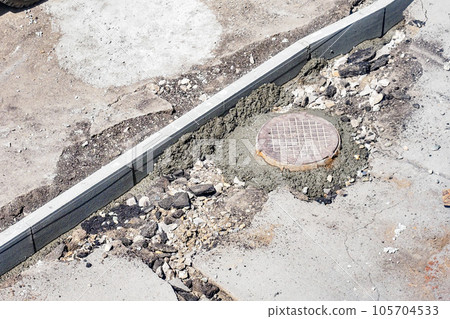 Road and sidewalk are full of holes. Road surface repair. Eliminate bumps and holes in road 105704533