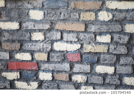detail show of old gray brick wall detail show of old gray brick wall 105704540