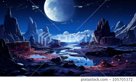 geothermal power plant extracting heat from beneath the Earth's surface for clean and sustainable energy production. Generative Ai 105705372
