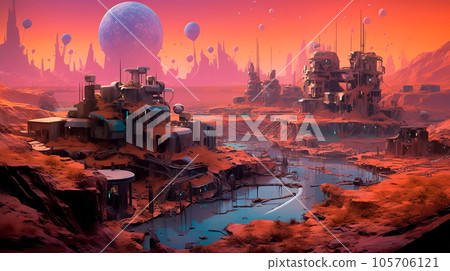 colony on Mars where people live and adapt to new conditions. colony on Mars where people live and adapt to new conditions. 105706121