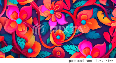 pattern with a mix of contrasting colors, adding a cheerful and energetic vibe to any visual project or composition. Generative AI pattern with a mix of contrasting colors, adding a cheerful and energetic vibe to any visual project or composition. Generative AI 105706166