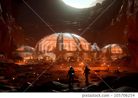 colony on Mars where people live and adapt to new conditions. colony on Mars where people live and adapt to new conditions. 105706254