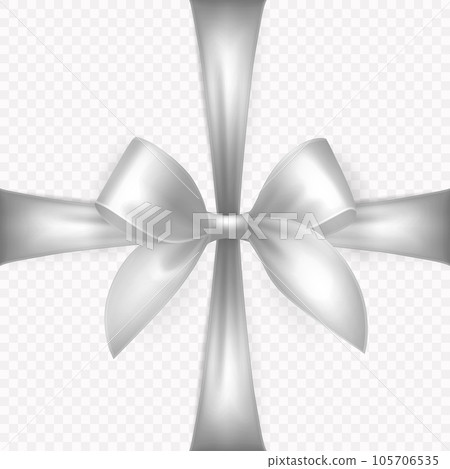 Vector 3d Realistic Gift Ribbon, Bow for Greeting Card, Gift Isolated on Transparent Background. Bow Design Template, Concept for Birthday, Christmas Presents, Gifts, Invitation, Box 105706535