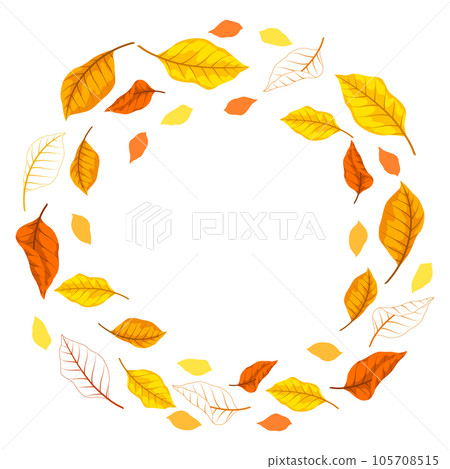 Frame with autumn leaves. Illustration with various foliage. 105708515