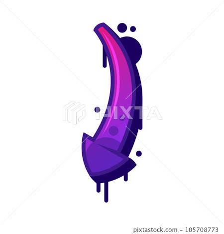 Graffiti Arrow Down Mark as Purple Bold Sign Vector Illustration Graffiti Arrow Down Mark as Purple Bold Sign Vector Illustration 105708773