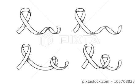 Cancer awareness day and support. Cancer awareness symbol. Sketch vector illustration Cancer awareness day and support. Cancer awareness symbol. Sketch vector illustration 105708823